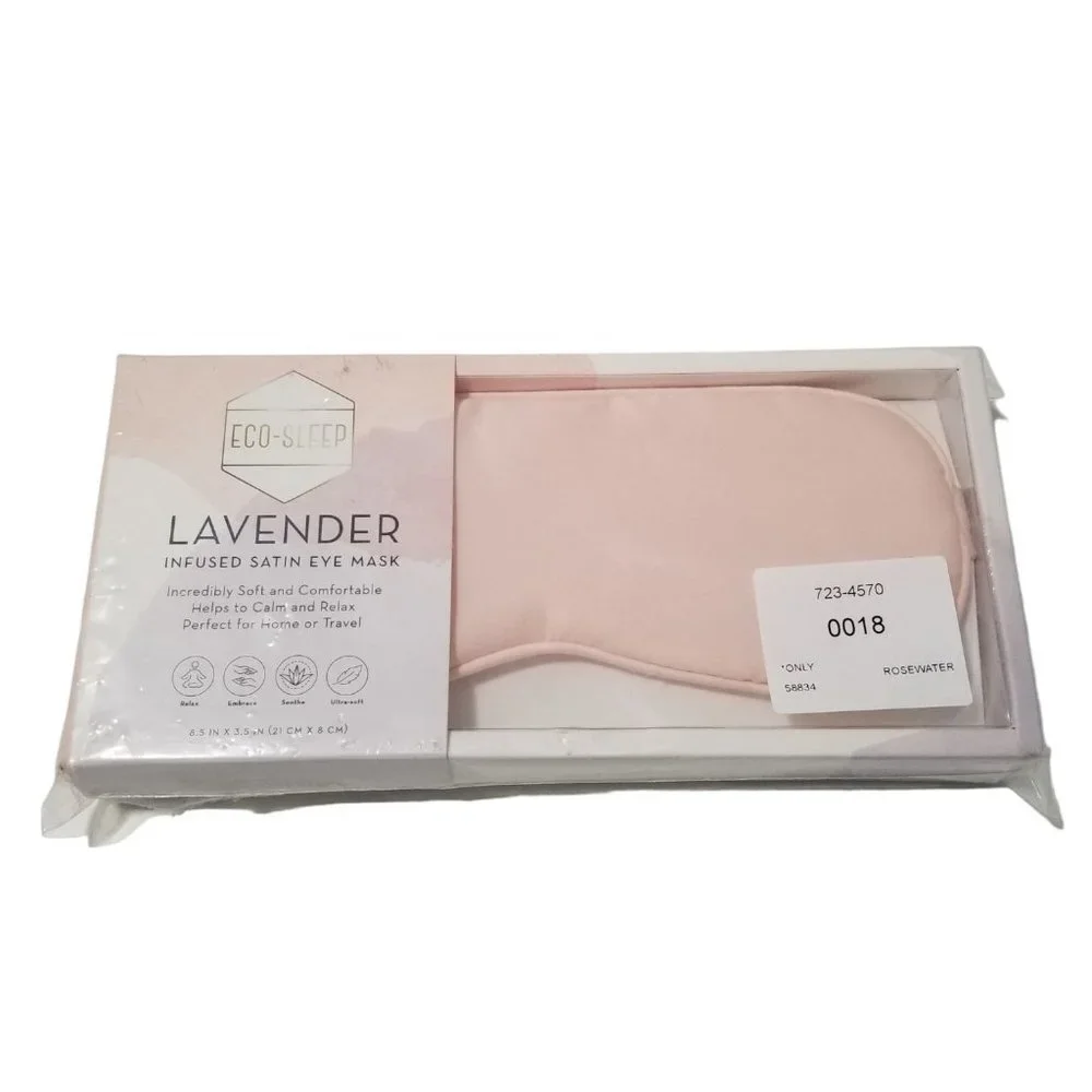 NWT Lavender Infused Satin Eye Mask Color Rosewater Size OS